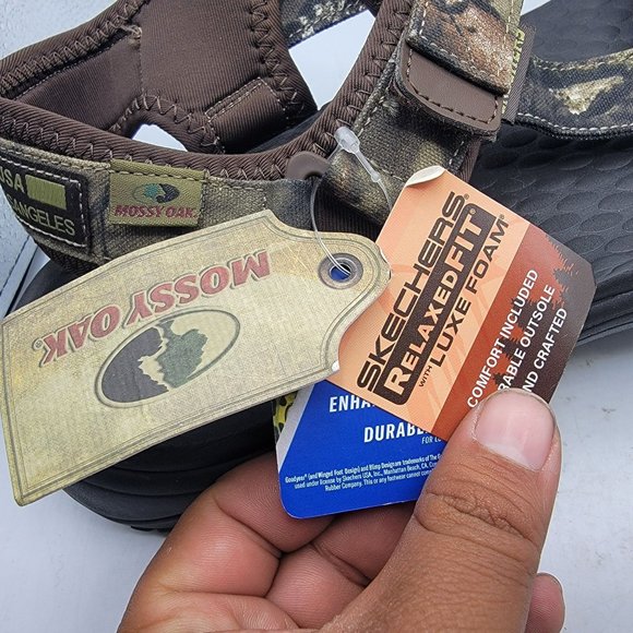 Skechers Relaxed Fit Mens Size 14 Brown Camo Lomell Rip Tide Sandals 204351 - Picture 14 of 16